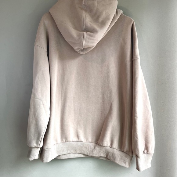 Oversized Beige Women's Pullover Hoodie Casual Comfy Loungewear Neutral Large - Picture 7 of 12